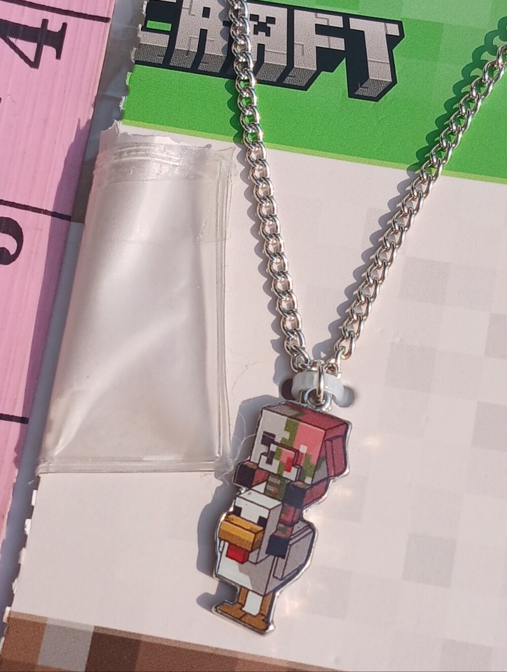 NEW NWT Minecraft Chicken Jockey Necklace Gamer Jewelry Kids Childrens Girls